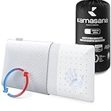 KAMASANA Arctic Kühlendes Nackenstützkissen 40x80 - Ergonomisches Kopfkissen Nackenschmerzen - Orthopädisches Kissen Memory Foam - Längere Lebensdauer, Kühlende Technologie Made in Spain Weiß