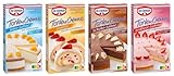 Dr. Oetker Tortencreme 12er Probier-Set, 3x Käse-Sahne Tortencreme mit Dekorzucker, 3x Erdbeer-Sahne Tortencreme, 3x Schoko-Sahne Tortencreme, 3x Tortencreme Vanilla