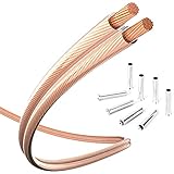 inakustik Lautsprecherkabel, 6m transparent, 2 x 0,75 mm², inkl. 8 Aderendhülsen, verlegefreundliche S/Z-Verseilung - farblich kodiert, universell einsetzbar, Artikel 003020006A, Made in Germany