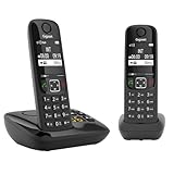 Gigaset AS690A Duo - 2 Schnurlose DECT-Telefone mit Anrufbeantworter - kontrastreiches Display - einstellbare Klangprofile - Freisprechfunktion - Anrufschutz, schwarz [Deutsche Version]