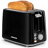 Aigostar Toaster,7 Einstellbare Bräunungsstufe + Auftau- & Aufwärmfunktion,2 Breite Toastschlitze,750W, Sandwichtoaster Schwarz