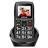 artfone C1+ Mobile Seniorenhandy ohne Vertrag | Dual SIM mit Notruftaste | Rentner Handy große Tasten | 1800 mAh Akku Lange Standby-Zeit | Großtastenhandy mit Ladestation | 1,77 Zoll Farbdisplay