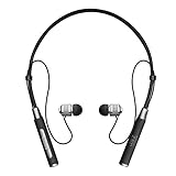 JAZ SBS Spirit Stereo-Ohrhörer Wireless V.5.0 mit Metall-Finish, Flexibles Nackenband, Multifunktionstasten für Musik und Anrufe