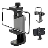 Wixovo Handyhalterung Stativ Adapter 360° Drehbar, Universal Smartphone Halterung für Stativ, Handy Klemme für Hoch- & Querformat, 1/4 Zoll Gewinde Tripod Mount für Alle Modelle