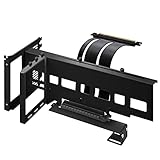 EZDIY-FAB Vertikale PCIe 4.0 GPU-Halterung Grafikkartenhalterung,Videokarten-VGA-Support-Kit mit PCIe 4.0 X16 Gen4 17cm/6.69in Riser-Kabel 90 Grad Rechter Winkel-Schwarz