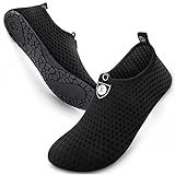 SIMARI Wasserschuhe Damen und Herren, schnelltrocknend, Barfuß, für Outdoor, Strand, Schwimmen, Sport, Yoga, Schnorcheln 501 Circular Black, EU 44, SWS001