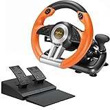 PXN V3 Pro Gaming Lenkrad, PC Lenkrad mit Pedal, 180° Lenkbereich - Gebraucht - Wie Neu - Vibrationen Feedback Lenkräder, Gaming Rennlenkrad für PS4, Xbox, PS3, PC, Switch -Orange