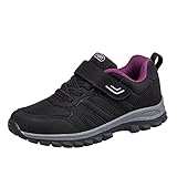 UnoSheng Einfacher und modischer Fliegender gewebter runder für Damen, einfarbig, leicht, atmungsaktiv, mit weichem Boden, lässige Sport-Sportschuhe Just So So Schuhe Damen (Black, 38)