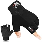 BEAST RAGE Fitness-Handschuhe für Training, rutschfest,gepolsterte Handfläche,Halbfinger-Workout,Gewichtheben-Handschuhe, Radfahren, Crossfit,Krafttraining (Black, M)