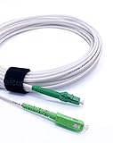 Elfcam® - 5m LWL Glasfaser-Kabel Simplex LC/APC zu SC/APC Stecker, 9/125μm OS2 Patchkabel LSZH, FTTH Lichtwellenleiter, Weiß (5M)