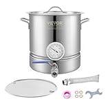 VEVOR Bierbraukessel Bierbrauanlage 18,92 L Bierbrauset Maischekessel 280 x 290 mm, Edelstahl Bierbrauanlagen mit doppelter Temperaturanzeige & Fliter, Geeignet für Biere, Rotweine usw.