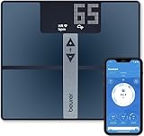 Beurer BF 980 Diagnosewaage mit WIFI und Bluetooth, Analyseaufzeichung und grafische Auswertung der Körperwerte per App, Herzfrequenz-Messung, wiederaufladbarer Akku
