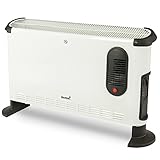 MaxxHome Elektrische Heizung 3000W - Konvektor mit 3 Wärmeeinstellungen - Elektroheizung bis zu 55m² - Energiesparend - Heizlüfter - Elektroheizkörper - Heizgeräte - Weiß