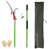 Astsäge mit Teleskopstiel 2M Handsäge, Astschere Baumsäge Gartensäge mit Tragetasche und Sägeblätter, Schere Teleskopsäge, Hochentaster Handsäge für Hohe Äste, Stangensäge Handstielsäge