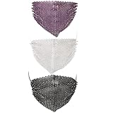 WRITWAA 3 Stück Pack Strassmasken mit Strasssteinen Stylische Party Gesichtsmasken In Weiß Schwarz und Dunkelviolett Hautfreundlich für Outdoor Events und Tanzveranstaltungen