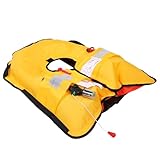 TOGEVAL Automatische Aufblasbare Schwimmweste mit Reflektierenden Streifen und Sicherheitsverschluss Verstellbar Leicht Portable Rettungsweste für Erwachsene für Kajakfahren und