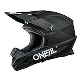 O'NEAL | Motocross-Helm | MX Enduro Motorrad | ABS-Schale, Sicherheitsnorm ECE 22.05, Lüftungsöffnungen für optimale Belüftung und Kühlung | 1SRS Helmet Solid | Erwachsene | Schwarz | Größe XL