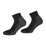 TippTexx24 4 Paar Kurze antibakterille Silber Socken mit Anti-Loch-Garantie (Sneakersocken Kurzschaftsocken),X-Static Plus Coolmax (Schwarz - 4 Paar, 43-46)