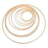 DEARMAMY 9 Stück Bambus Floral Hoop Runde Makramee Ringe als DIY Kranz Rohling Leichtes Wreath Craft Zubehör für Hochzeit Wanddeko Traumfänger und Florale Mittelstücke