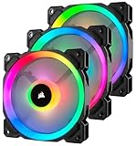 Corsair LL120 RGB LED PWM PC-Gehäuselüfter (120mm Dual Licht Loop RGB LED, Dreierpack mit Lighting Node PRO) schwarz