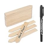 KINGLAKE 50Stk 15x2CM Pflanzenschilder Holz, Pflanzenstecker zum Beschriften, Stecketiketten Holz, Garten Etiketten für Pflanzen, Kräutern, Setzlingen