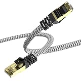 YesTXR Netzwerkkabel 5M, CAT 8 40Gbps LAN Kabel High Speed Ethernet Kabel 2000MHz S/FTP RJ45 Gigabit Nylon Patch Cord für PS5/4, Modems, TVs, Switches, Laptops, Router, etc., kompatibel mit Cat 6/7