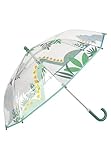 Sterntaler Regenschirm Dino Rexi - Kinder-Schirm Mit Klettverschluss Und Halbrundem Griff - Transparent Mit Dino-Druck