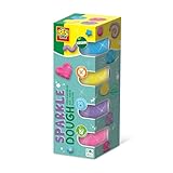 SES Creative 00515 - Feel good Knete Sparkle (4x90gr), Vegan, Glutenfrei für Kinder ab 1 Jahr