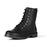 Amazon Essentials Damen Kampfstiefel Mit Schnürung, Schwarz, 39.5 EU