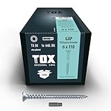 TOX Distanzschrauben GAP 6,0 x 110 mm, Abstandsschraube aus verzinktem Stahl, millimetergenaue Ausrichtung von Holz-Unterkonstruktionen, TX30, 100 Stück im Karton, inkl. 1x Bit, 1141404160110
