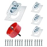 MOYZXC Versenktes D-Ring-Spannanker-Set, 4 Stück, D-Ring-Spannanker, strapazierfähig, pro bis zu 2,7 kg, für Anhänger, Fracht, LKW, Flachbett-Tonabnehmer (extra Lochsägenbohrer)