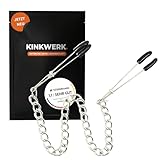 KINKWERK Nippelklemmen für intensive Stimulation und Spielvergnügen | Präzise einstellbare Intensität durch Metallring für Frauen und Männer | Hautfreundlich mit weichen Gummipolstern für Brustwarze