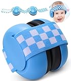 YANKUIRUI Baby Gehörschutz, Geräuschreduzierung Ohrenschützer für Säuglinge und Kleinkinder bis zu 36 Monaten, verstellbare bequeme Kopfhörer gegen Hörschäden & verbessert den Schlaf, blau, One Size