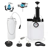Bremsenentlüftungsgerät Set, 3L Auto Bremsenentlüfter Bremsflüssigkeitswechselgerät mit 1L Ablassflasche & 5 Hauptzylinderadaptern (Inklusive E20 Adapter), Ein Personen Vakuumpumpe
