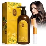 Nourishing Haarfarbe auf Pflanzenbasis, 300ML Haarfarbe Shampoo auf Pflanzenbasis, Nourishing Herbal Hair Dye für Männer und Frauen Graues Haar (Kastanienbraun)