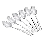 FOXAS 6er Set 19CM Suppenlöffel Edelstahl, Esslöffel Menülöffel Tafellöffel Müslilöffel Spülmaschinenfest, Schwer und Hochwertig Löffel aus Edelstahl Rostfrei 304, Serie Bon Appétit