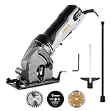 Mini Handkreissäge 600W: DEKOPRO Kleine Handkreissäge 5500RPM,85mm Sägeblatt,Einstellbare Tiefe bis 27mm,Staubanschluss mit Schlauch,Parallele Führung–Mini Kreissäge für Holz,Metall,Fliesen,Kunststoff