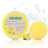 AllisWay Putzstein Universalreiniger Putzstein Glaskeramik Reiniger GranitspüLe Reiniger mit Putzschwamm Schnelle Fleckentfernung für Marmor, Fliesen, Glas, Autoinnenraum Lederschuhe, 160g