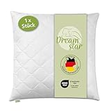 DREAMSTAR Kopfkissen 80 x 80 cm ORIGINAL 850g Kissen-Füllung | MEDIUM Kissen mit Reißverschluss zum Anpassen | waschbar bis 60 Grad | Allergiker geeignet | 80 x 80 cm