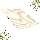 INNOVAHOME Rollrost 160x200cm - Zweiteilig (2x80cm) - 2x18 Flexible Latten – Stabiler Lattenrost 160x200cm Mit Dämpfungspads - Tragkraft bis 290kg - Langlebig & Einfache Montage inkl. Schrauben