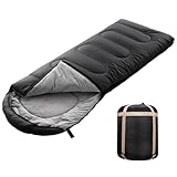 SOULOUT Schlafsack Winter Jahreszeiten, Wasserdicht, Leicht, 220 x 83 cm, für Camping und Outdoor (Dunkelgrau -10 bis 10 °C)