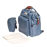 MOON Unisex Denise Diaper Backpack Wickeltasche, blau, 40 x 30 x 20 cm