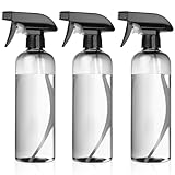 3 Stk Sprühflasche 500ml, SprühflaschenSchwarz, Friseursprühflaschen, Pflanzensprühflasche, Pumpsprühflasche, Sprüher Leer, Wasser Sprühflasche Zerstäuber für Pflanzen, Haare (Transparent schwarz)
