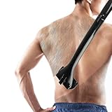 Faletony Rückenrasierer Herren， Rückenrasierer Körperrasierer mit ergonomischer Griff Gebogen DIY Rückenhaar Rasier Schmerzlose für perfekte Nassrasur - effektive Rückenrasur