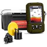 LUCKY Wasserdicht Fisch Finder Sonar Tragbarer Angeln Fischfinder LCD Tiefe Angeln Echolot Fischfinder Sonarsensor Schallkopf für Bootskajak Seefischerei 2020CT