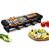 Syntrox Germany RAC-600W-Thurgau Edelstahl Design Raclette mit Grill und Heißer Stein für 4 Personen