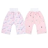 Amosfun 2Pcs Windel Hosen wasserdichte Saugfähig Atmungs Baby Töpfchen Hosen für Kleinkind Kleinkind Kinder Baby Junge Mädchen Nacht Zeit Größe L 4-12 Jahre