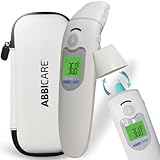 Fieberthermometer Stirn & Ohr mit Tasche ABBICARE™| Exklusiver Babymodus, präzise & kontaktlos in 1 Sekunde | Digital Profi Infrarot Thermometer für Erwachsene baby