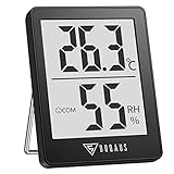 DOQAUS Hygrometer Thermometer Innen, Mini Thermo-Hygrometer Innen Feuchtigkeit Raumthermometer Luftfeuchtigkeitsmessgerät mit Hohen Genauigkeit, für Innenraum, Babyraum, Wohnzimmer, Büro