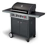 Enders® Gasgrill BOSTON BLACK 3 K TURBO, 3-Brenner aus Edelstahl, mit Kocher, TURBO ZONE & HEAT RANGE Brenner-Technologien von Enders®, Grillwagen, Außenküche #88626